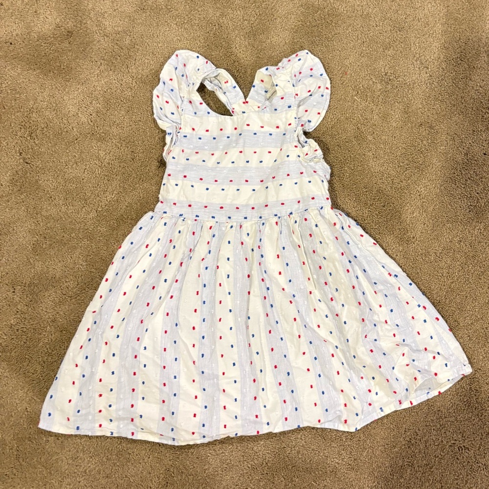 Cat & Jack White Sundress with Red and Blue Polka Dots